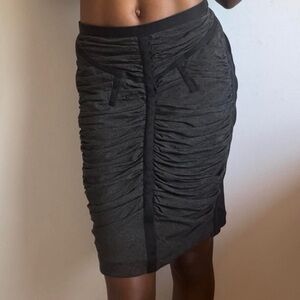 Elegant Black Ruched Skirt